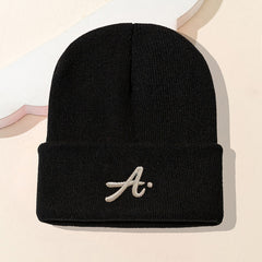 Men's A Embroidered Knit Hat