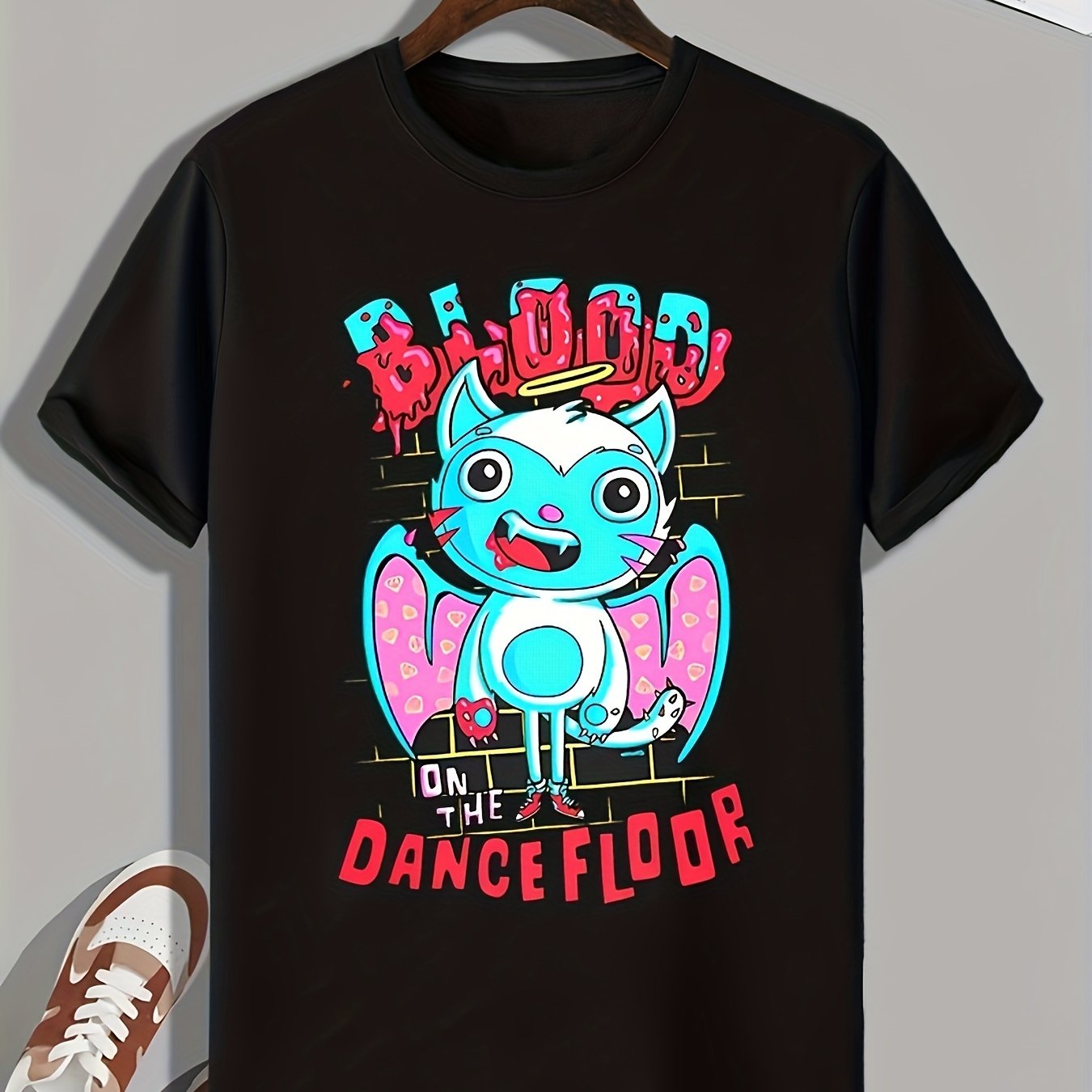 Cartoon Print Men's Graphic T-shirt for Summer