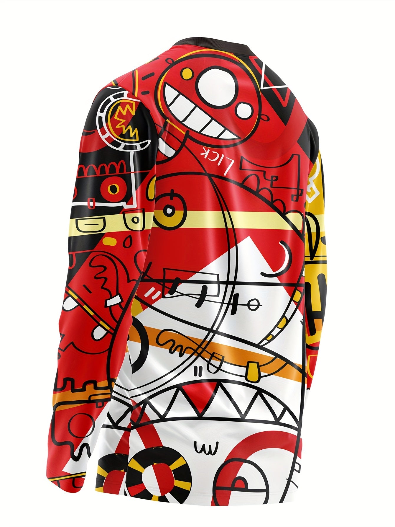 Men's Graffiti Long Sleeve Motorcycle T-shirt
