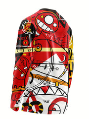Men's Graffiti Long Sleeve Motorcycle T-shirt
