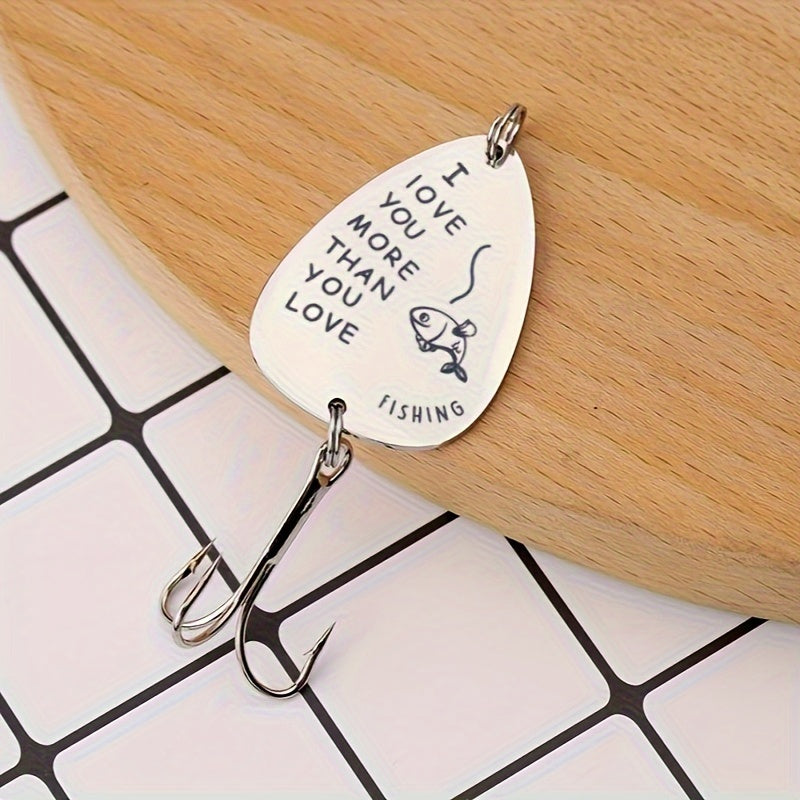 1pc 2g Text Sequins Fishing Hook With Love Fishing More Love You