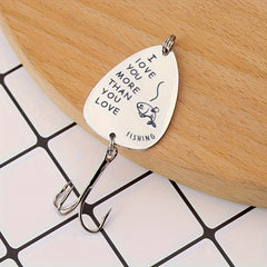 1pc 2g Text Sequins Fishing Hook With Love Fishing More Love You