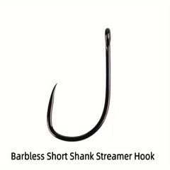 20pcs pack Barbless Short Shank Hooks Streamer Fly Tying Hooks