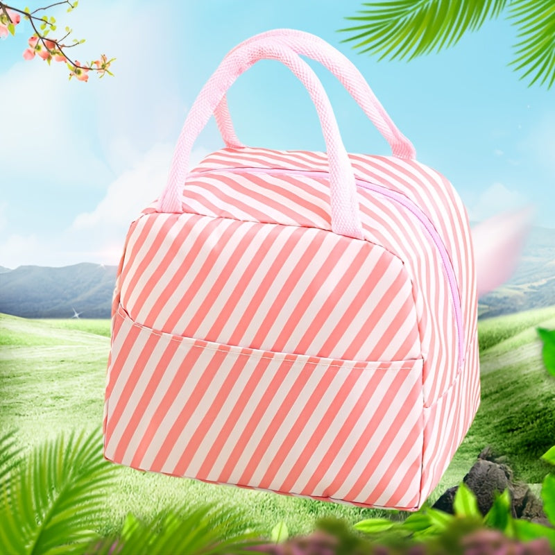 Flamingo Print Lunch Tote Bag Waterproof Thermal Lunch Box Bag