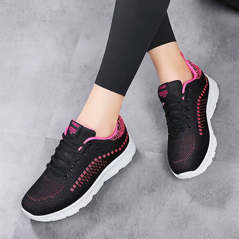 Women's Knit Mesh Sneakers Low Top Sports Shoes