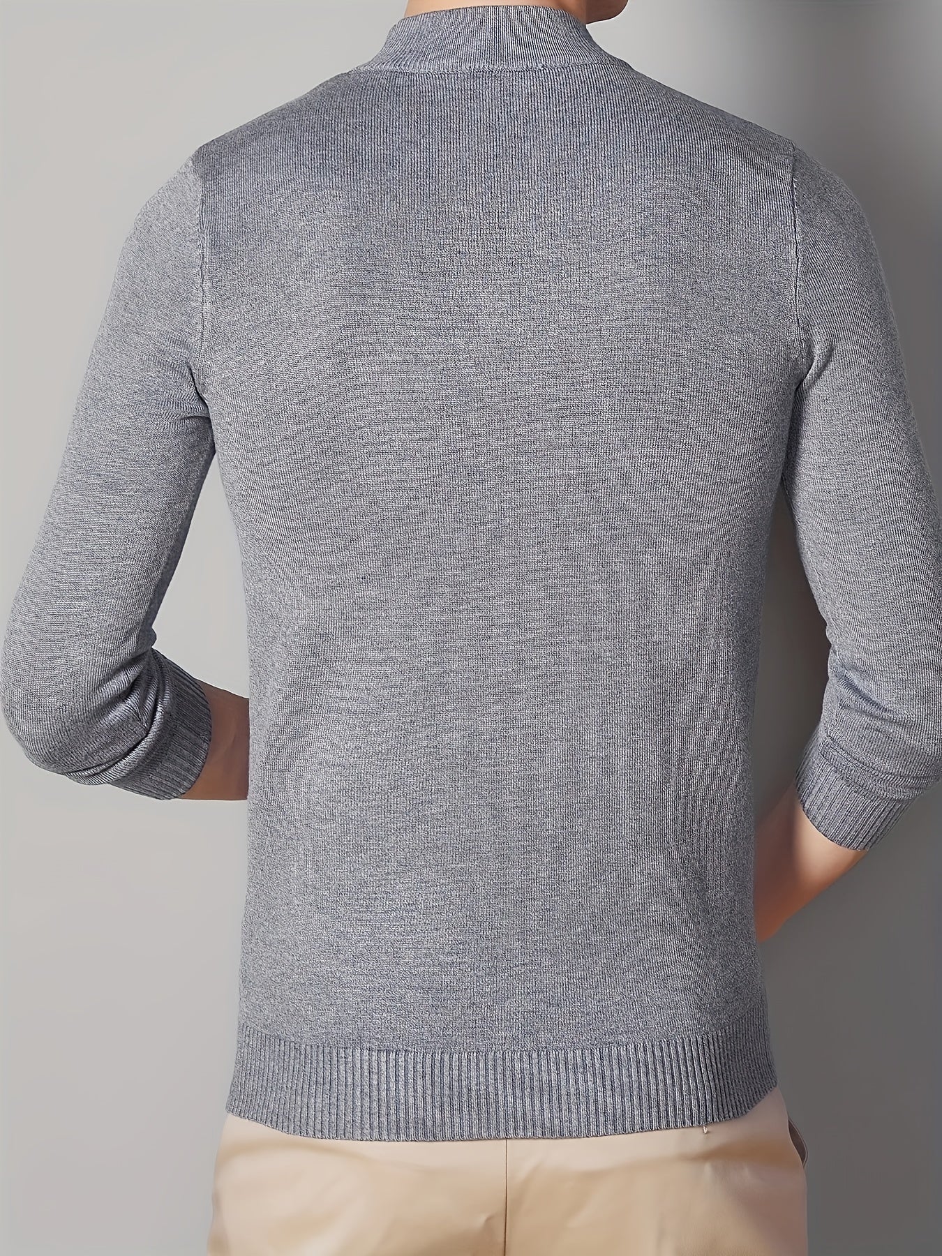 Men's Cross Pattern Knit Sweater Warm Pullover for Fall Winter