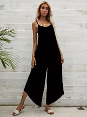 Solid Spaghetti Wide Leg Jumpsuit Backless Sleeveless Casual Summer Jumpsuit