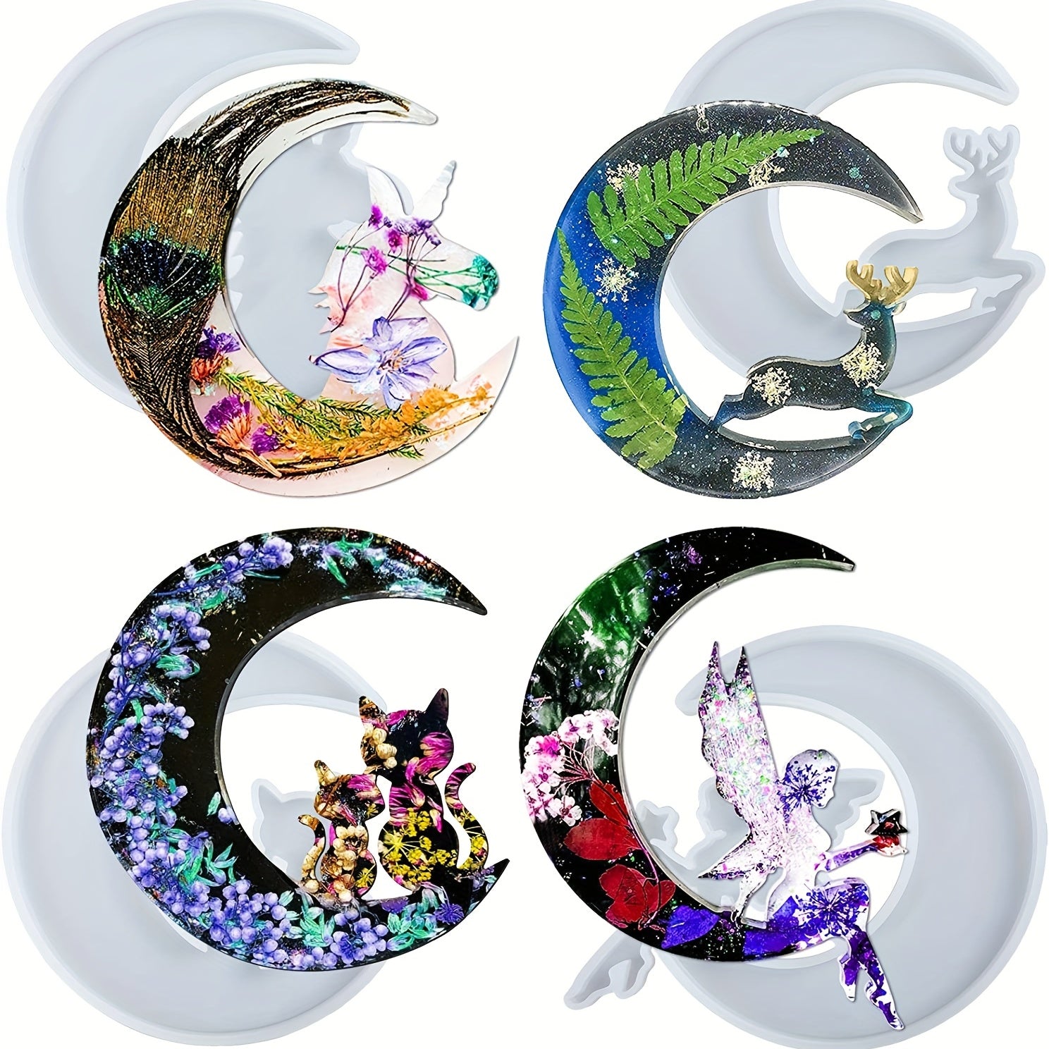 Silicone Moon Cat Fawn Angel Unicorn Molds for Resin