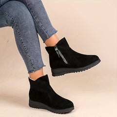 Non-slip Thickened Warm Fleece Lined Snow Boots - Winter Warm Solid
