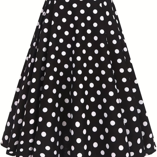 Polka Dot A-line Swing Skirt