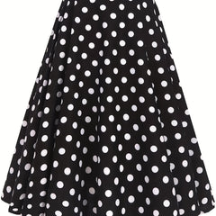 Polka Dot A-line Swing Skirt