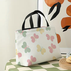 Colorful Butterfly Lunch Bag Waterproof Thermal Insulated Large Capacity