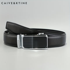 Caivektine Men's Cowhide Belt Business Casual Leather Belt Pants Belt