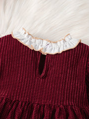 Toddler Baby Girls Lace Trim Bow Puffy Princess Dress
