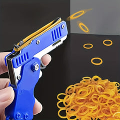 Mini Metal Rubber Band Launcher Toy with Keychain