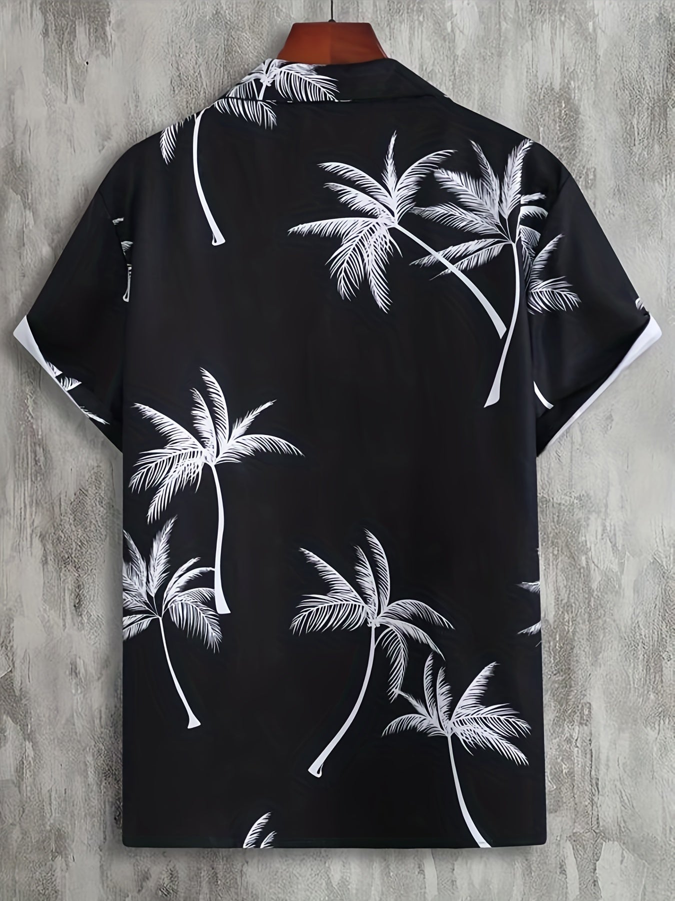 Coconut Tree Print Men's Casual Short Sleeve Shirt - Summer Vacation Resort Tops