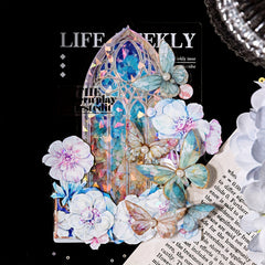 20sheets Ice Crystal Laser Golden Jewelry PET Sticker Set