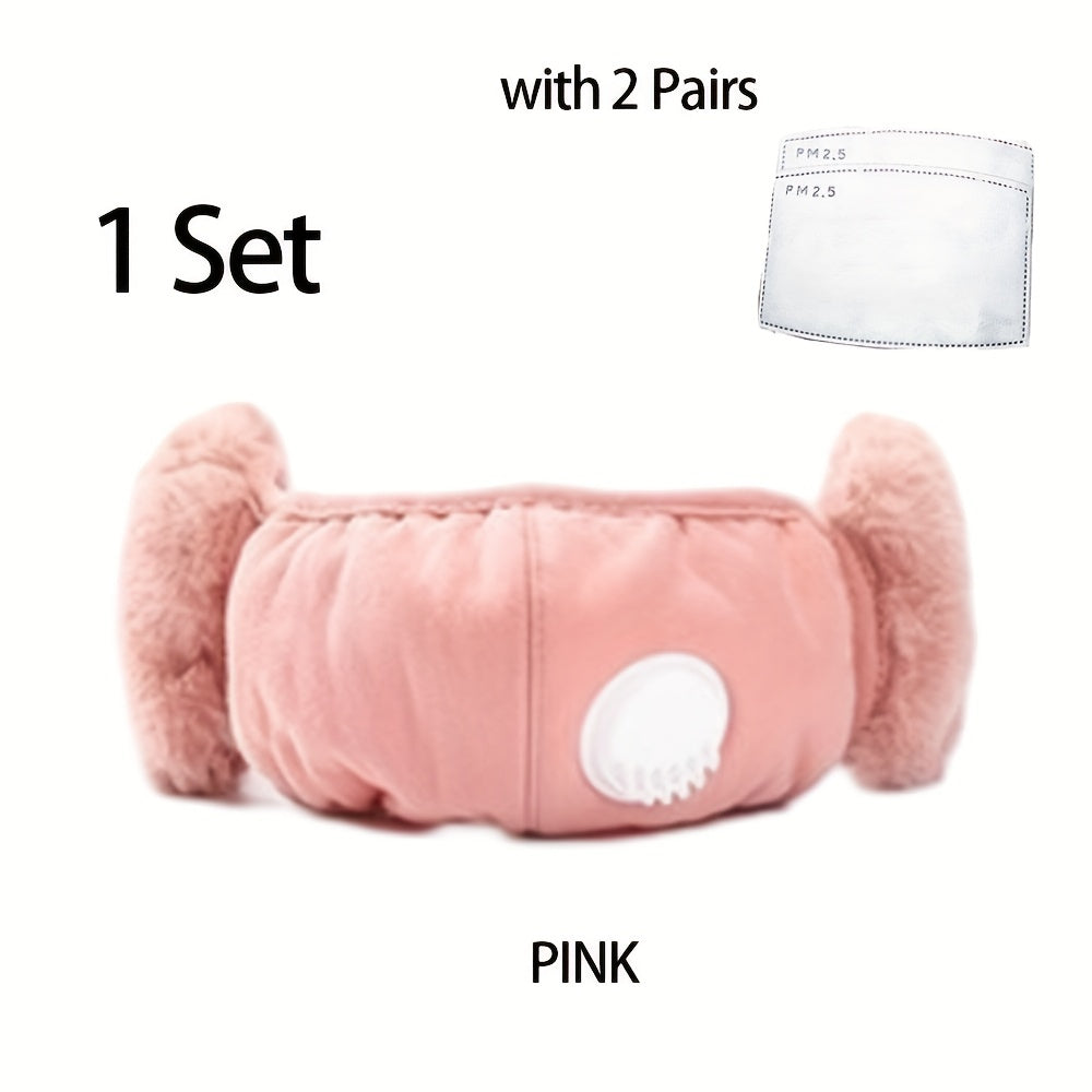 Cotton Winter Masks With Valve, Warm Mask With Goggles, PM2.5 Filter