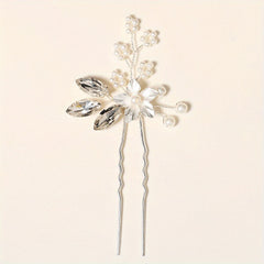Bridal Floral Hairpin Rhinestone Insert Pin Headdress