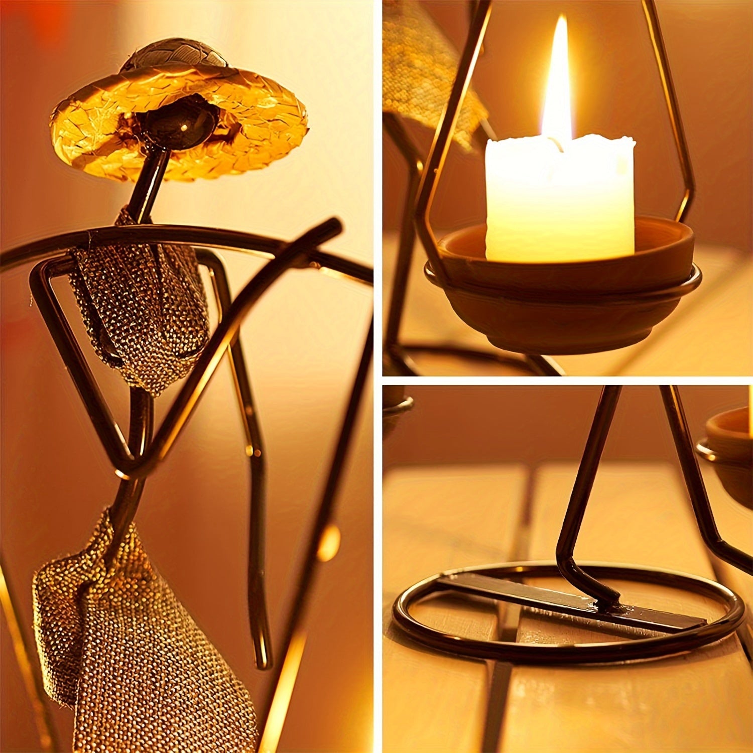 Pastoral Character Candle Holder - Home Decoration & Camping