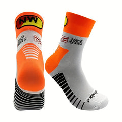 Mid Calf Athletic Socks Cycling Running Sweat Absorbing Breathable Sports