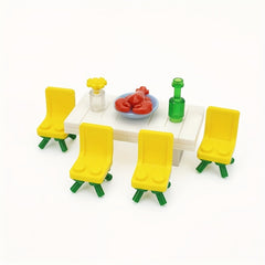 Small Particle Building Blocks Toy Set with Kitchen Table and Appliances