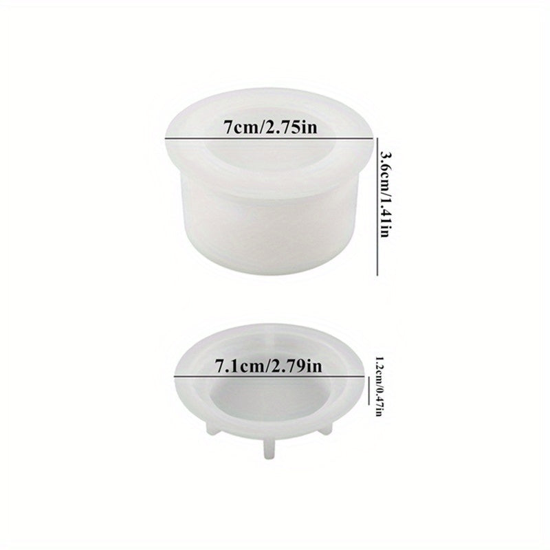 DIY Cement Jar Silicone Mold Gypsum Candle Holder With Lid Resin Mold