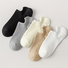 5 Pairs Soft Lightweight Low Cut Ankle Socks Women's Stockings