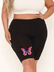 Butterfly Print High Rise Biker Shorts