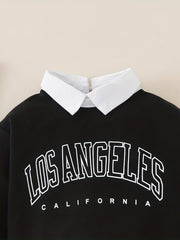 Girl's Letter Print Long Sleeve Sweatshirt