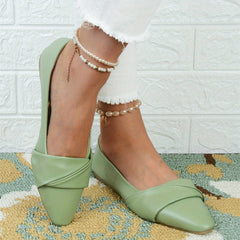 Pointed Toe Flat Shoes Slip On Soft Sole Faux Leather Ballet Flats