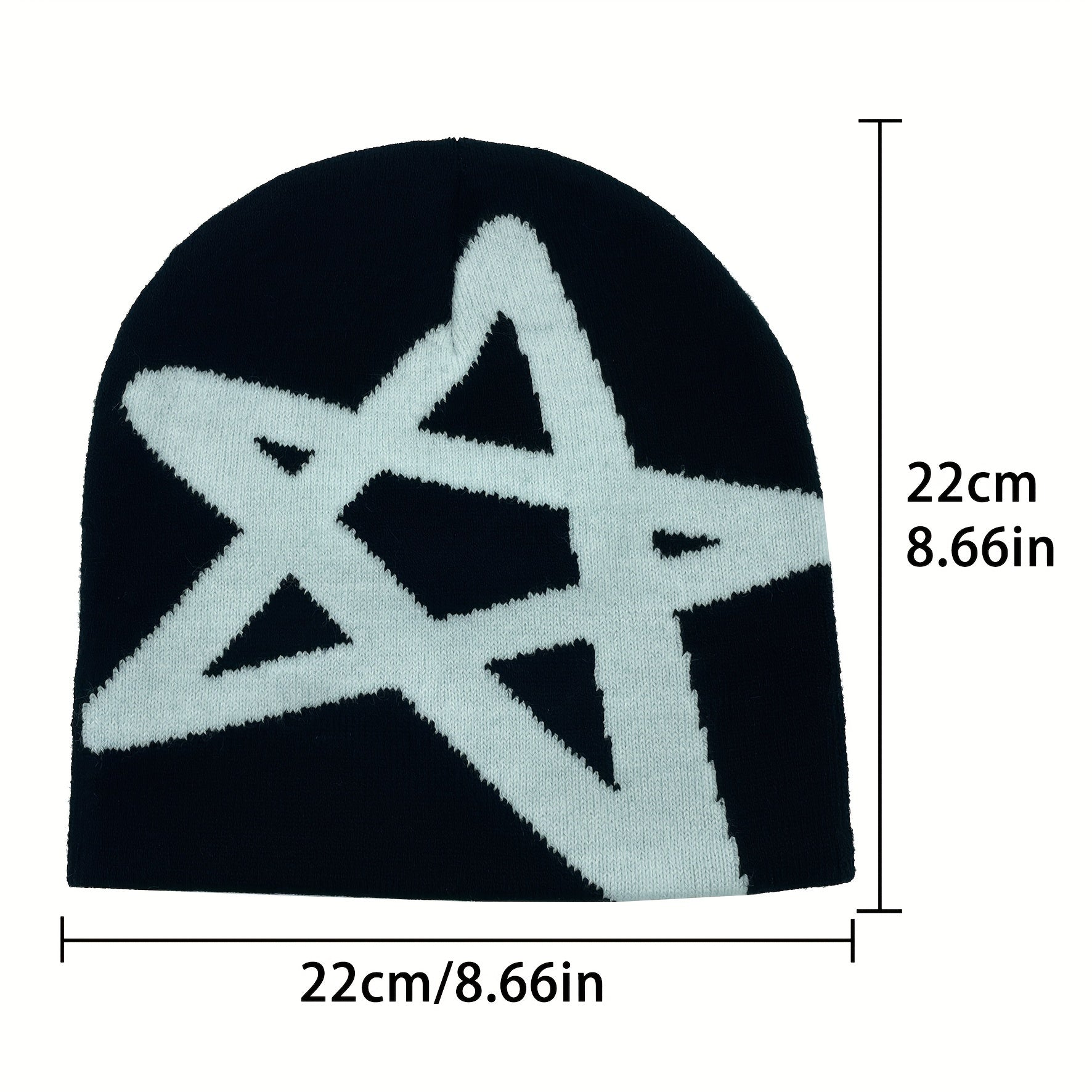 Y2K Knitted Hat Pentagram Winter Outdoor Sports Hat