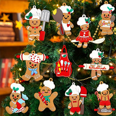 36pcs Gingerbread House Christmas Tree Ornaments Holiday Decoration