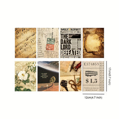 26 Vintage Scrapbook Paper Map Newspaper Pattern Journaling Supplies Kit