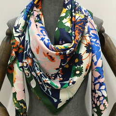 Boho Print Large Scarf 129 54cm Satin Square Scarf Sunscreen Windproof Scarf