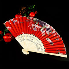Chinese Style Folding Fan Bamboo Hollowed Paper Fan