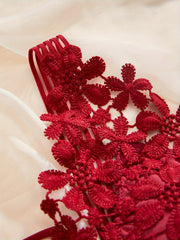 4pcs Lace Cut Out Wireless Bras Women's Lingerie