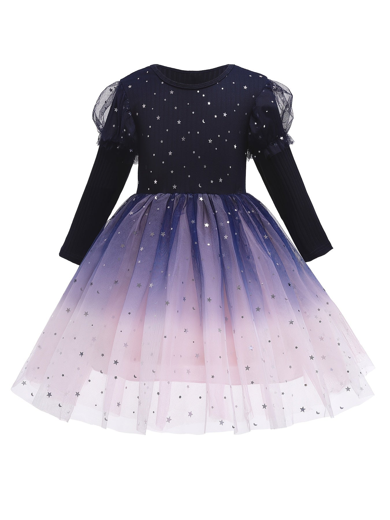 Girls Puff Sleeve Tutu Princess Dress for Christmas Party