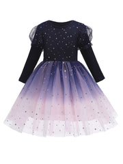 Girls Puff Sleeve Tutu Princess Dress for Christmas Party