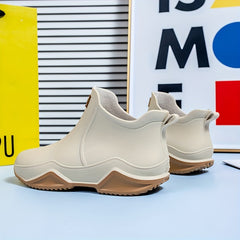 Women's Letter Graphic Rain Boots Round Toe Ankle Boots