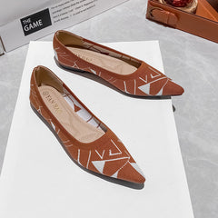 Women's Breathable Knit Flat Shoes Pointed Toe Slip on Casual Shoes
