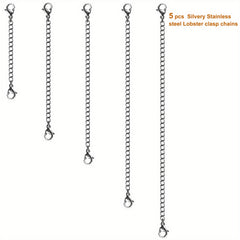 10Pcs Necklace Chain Extenders Golden and Silvery Stainless Steel Jewelry Chains