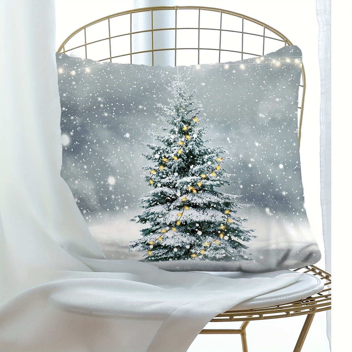 Christmas Tree Pattern Print Pillow Covers