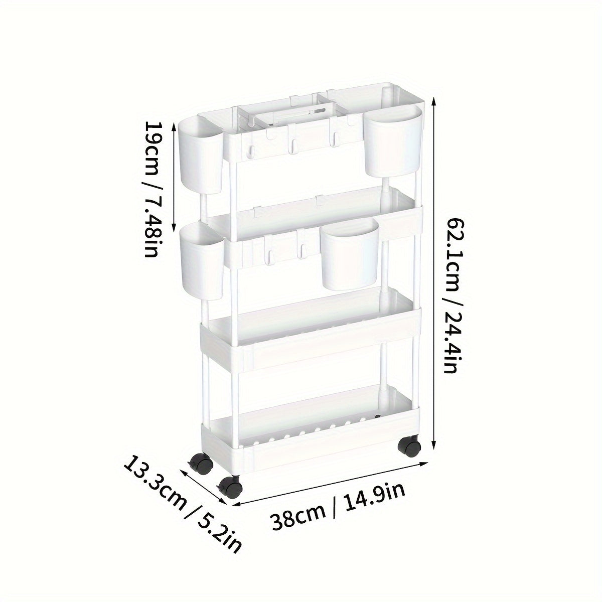 4 Layer Kitchen Storage Rack Large Capacity Portable Seasoning Vegetable Storage
