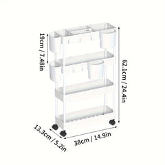 4 Layer Kitchen Storage Rack Large Capacity Portable Seasoning Vegetable Storage