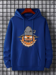 Men's Pumpkin Graphic Hoodie Halloween Style Drawstring Hooded Sweatshirt