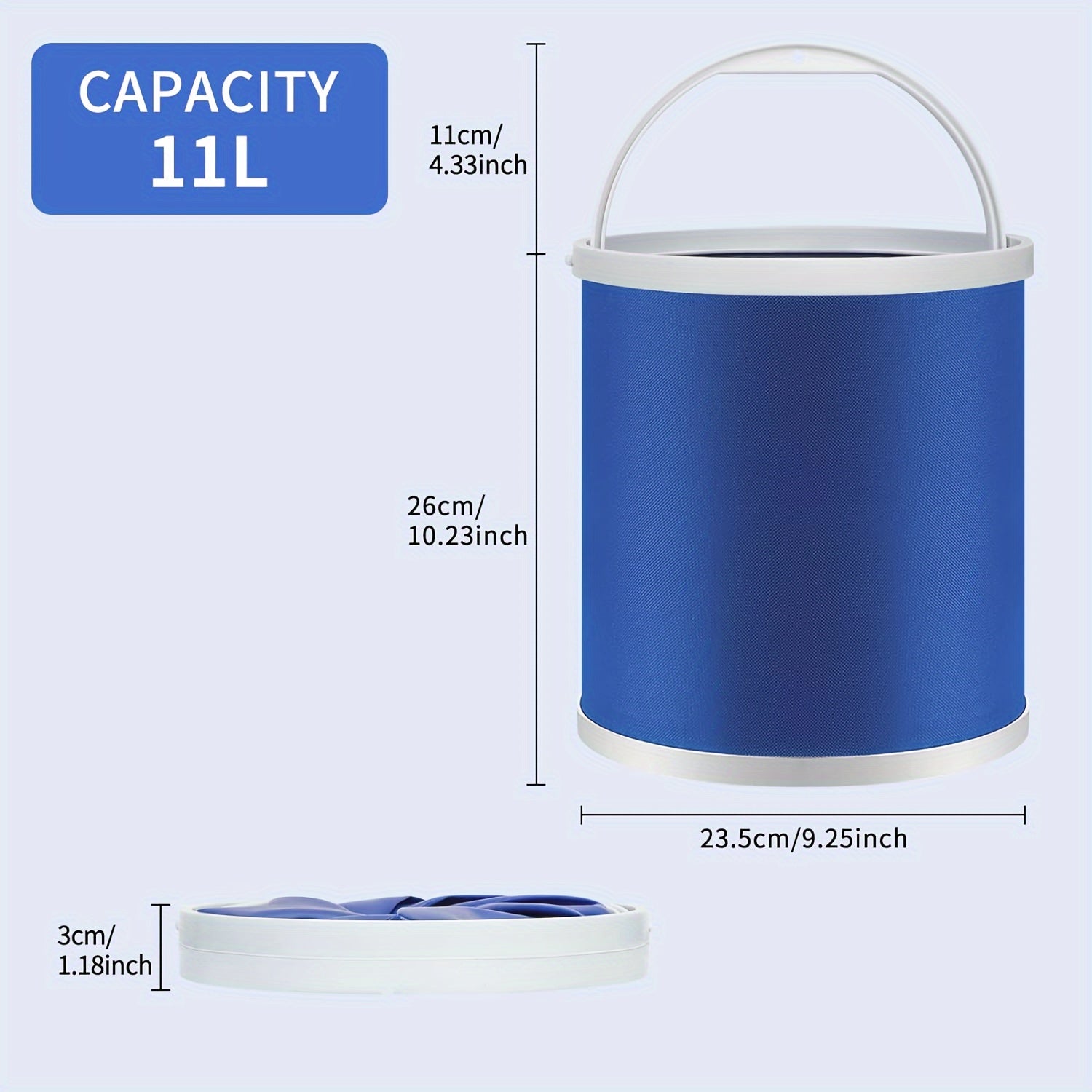 Collapsible Camping Fishing Bucket 11L 2.9 Gallons Durable Water Bucket