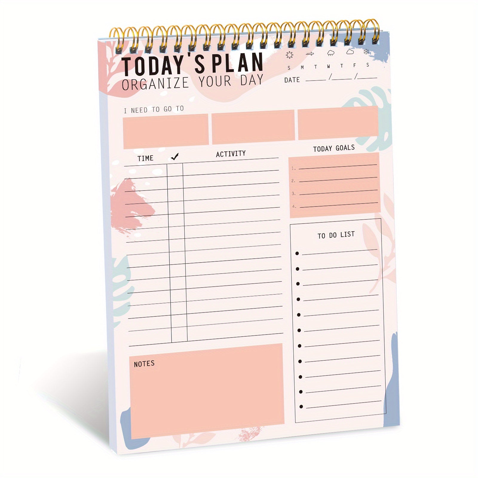 Trees Daily To Do List Planner Checklist Undated Daily Schedule Agenda