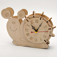 Children Snail Clock DIY 3D Wooden Puzzle Game Assembly Model Kits Toys