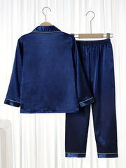 2pc Boys Girls Teen Casual Long Sleeve Pajama Set